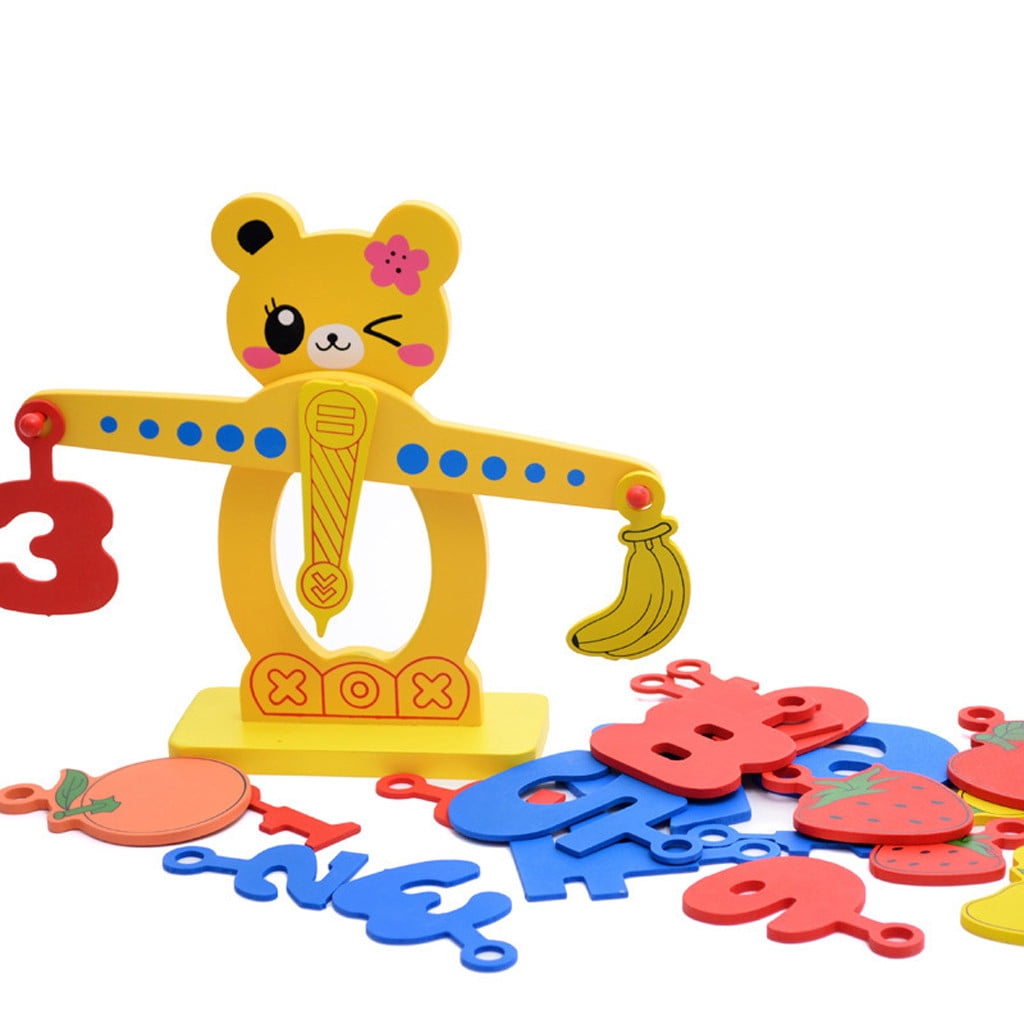 YIWULA Wooden Balance Game Scales Early Learning Weight Child Kids