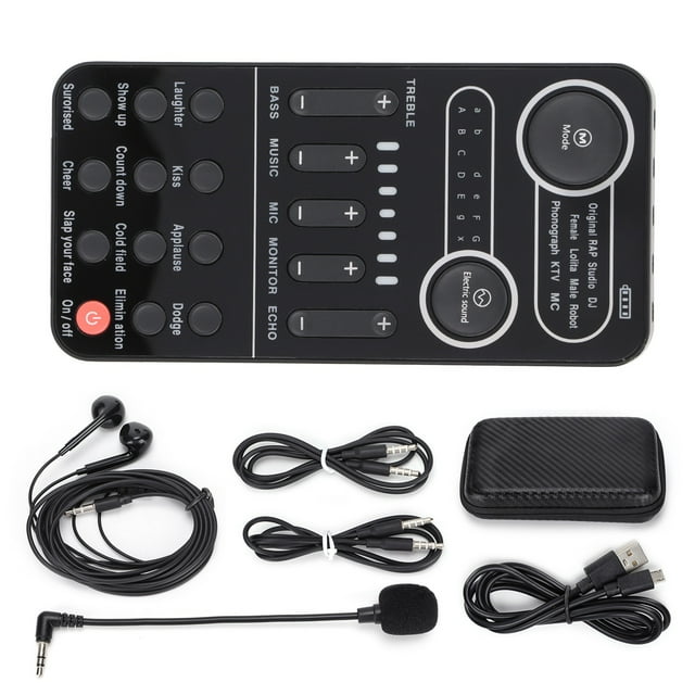 Tarjeta de sonido universal para teléfono móvil y ordenador, con reducción de ruido inteligente y cambiador de voz en vivo K9