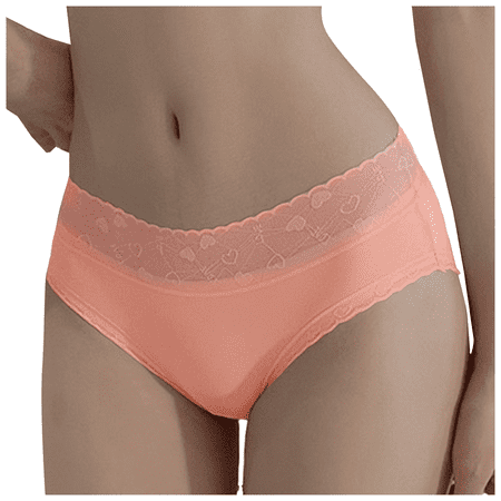 Fulorrnie Underwear for Women Breathable High Waist Cheeky Comfort Panty Banded Elastic Seamless Stretchable Panties Orange M
