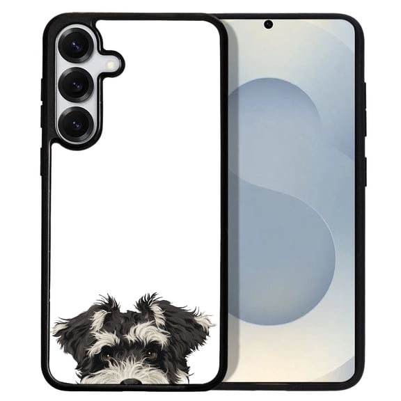 WIRESTER Shockproof Soft Rubber Cover Case for Samsung Galaxy S25 6.2" 2025, Animal Schnauzer Puppy Dog (S1)