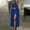 Blue, variant on Women's One Shoulder Dress, Side Slit Midi Dress with V-Neck, Sleeveless Solid Color Casual Summer Dress
