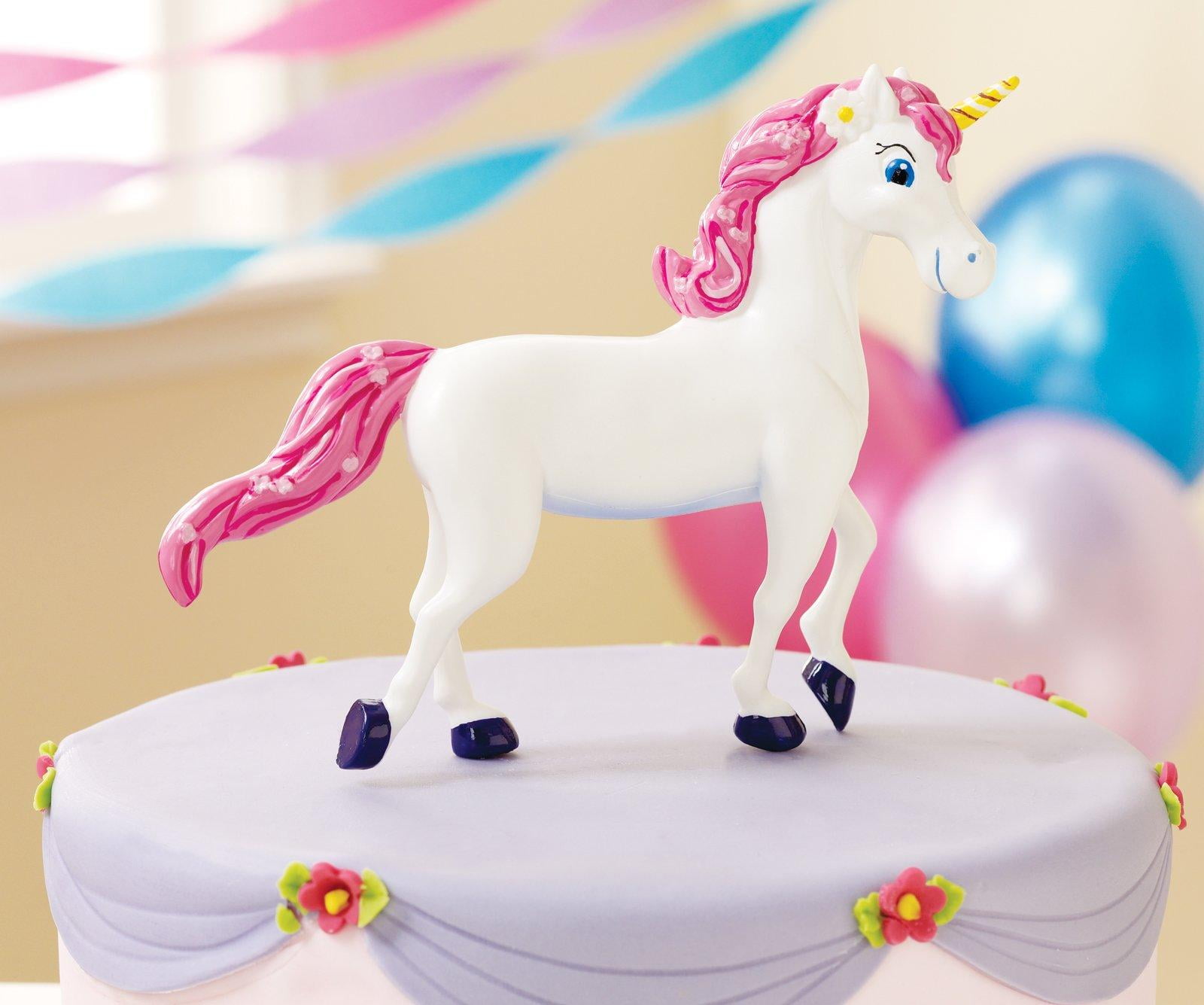 Metal Unicorn Cake Topper Figure Birthday Gift for Girl Fairy Tale Theme Cake Baking Decorations