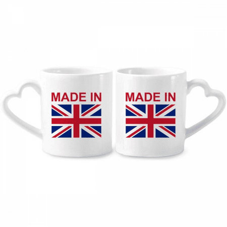 

United Kingdom Country Love Couple Porcelain Mug Set Cerac Lover Cup Heart Handle