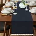 thumbnail image 3 of Fingercraft Table Runners, Cotton Dinner Table Centerpiece with Beautiful Premium Lace, Home and Dining Navy-72, 3 of 7