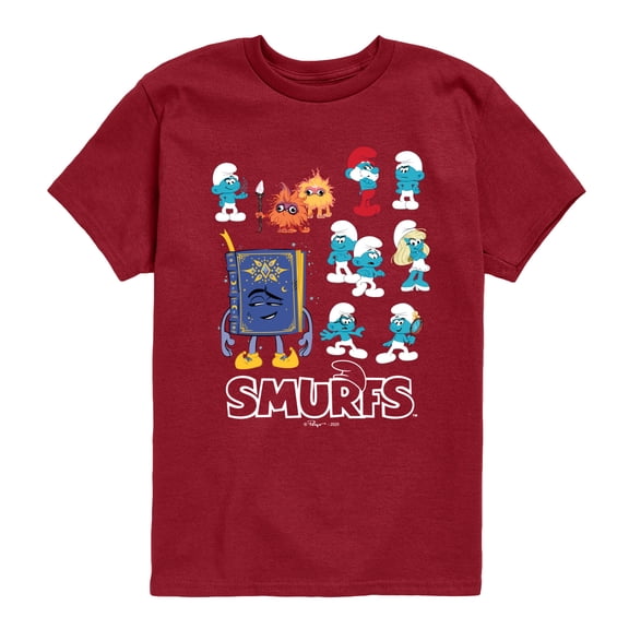 Smurfs - Smurf Grid - Youth Boys Short Sleeve Graphic T-Shirt