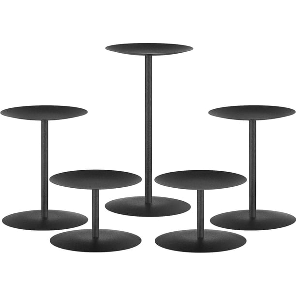 Candle Holder Wax Centerpiece Set of 5 Plate for Tables or Floor with Black Iron