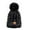 Dark Gray, variant on Womens Winter Ribbed Cap Knit Pompom Soft Warm Hat Hats for Women Cute
