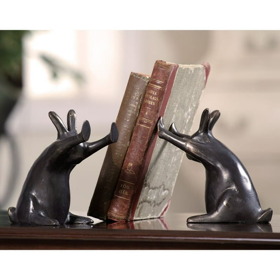 Pushing Rabbits Bookends (Pair)