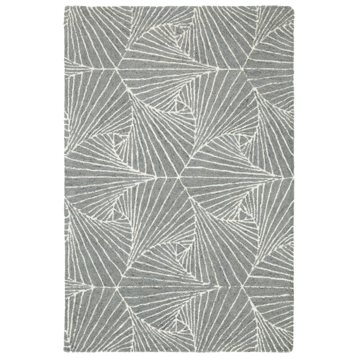 SAFAVIEH Micro-Loop Carver Geometric Area Rug, Grey/Ivory, 3' x 5'