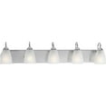 thumbnail image 3 of Gather Collection Five-Light Polished Chrome Etched Glass Traditional Bath Vanity Light, 3 of 8