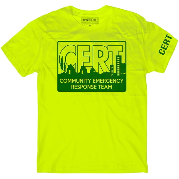 CERT Full Front t-shirt, Community Emergency Response Team t-shirt, Preparedness