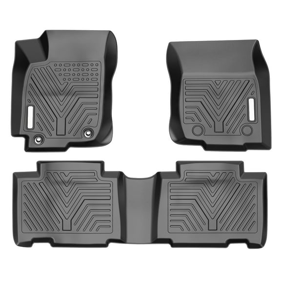 RVNI All Weather TPE Rubber Front and Rear 3-Piece for 2013-2018 Toyota RAV4 Floor Mats Set