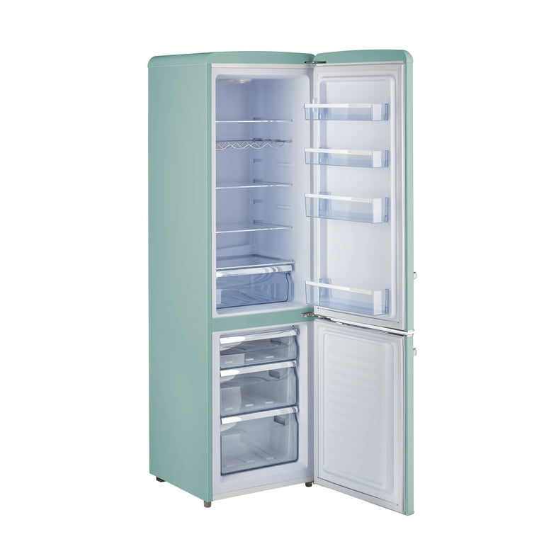 Unique Appliances UGP-230L AC Classic Retro 22 inch Wide 7.6 Cu. ft. Energy Star Certified Top Freezer Refrigerator with Wine Rack Ocean Mist