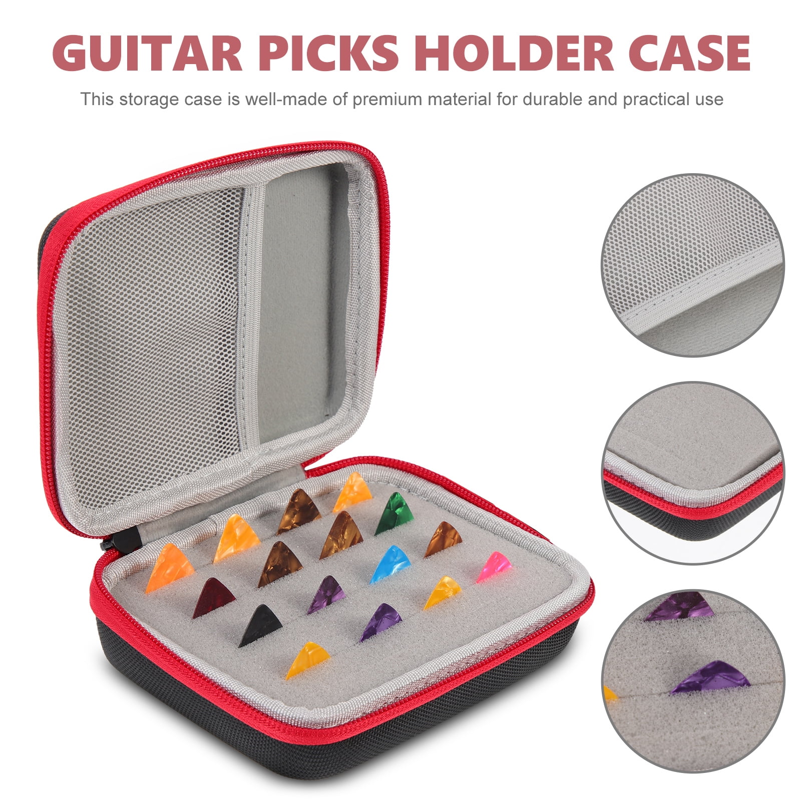 4 Sets  of Guitar Pick Case Holder with Guitar Picks Professional Guitar Accessories