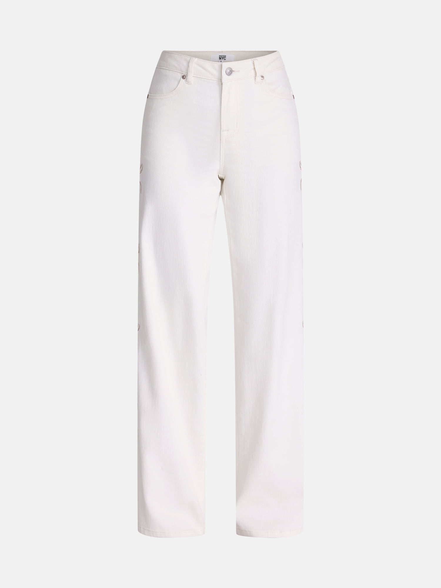 Madden NYC Women’s Ultra 90's Jeans with Bow Embroidery, 32'' Inseam, Sizes 00-18
