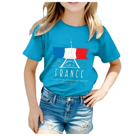 

ZMHEGW Kid Printed Casual Short Sleeve Top T Shirt Toddler Boys Girls T Shirts