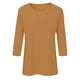 thumbnail image 3 of MKLEKYY Camisetas Para Mujer Tops De Mujer Con Mangas 3/4, Camisetas Casuales Holgadas Con Cuello Redondo, Lindas Túnicas Lisas De Tres Cuartos De Longitud Talla XXL, 3 of 3