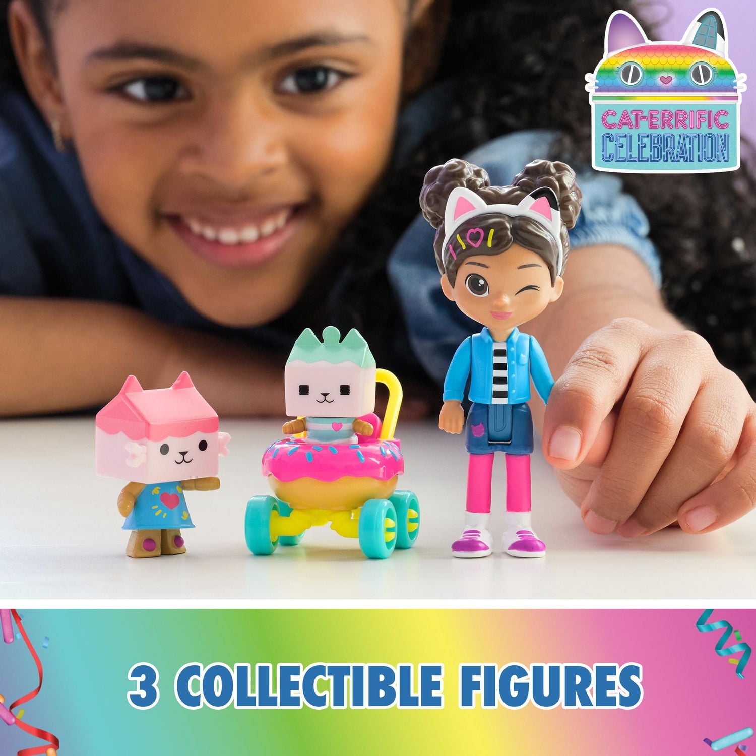 Gabby’s Dollhouse, Kitty Care Figure Set with Gabby, Baby Box, Baby Benny Box, Surprise Toys & Dollhouse Accessories, Kids Toys for Girls & Boys 3+