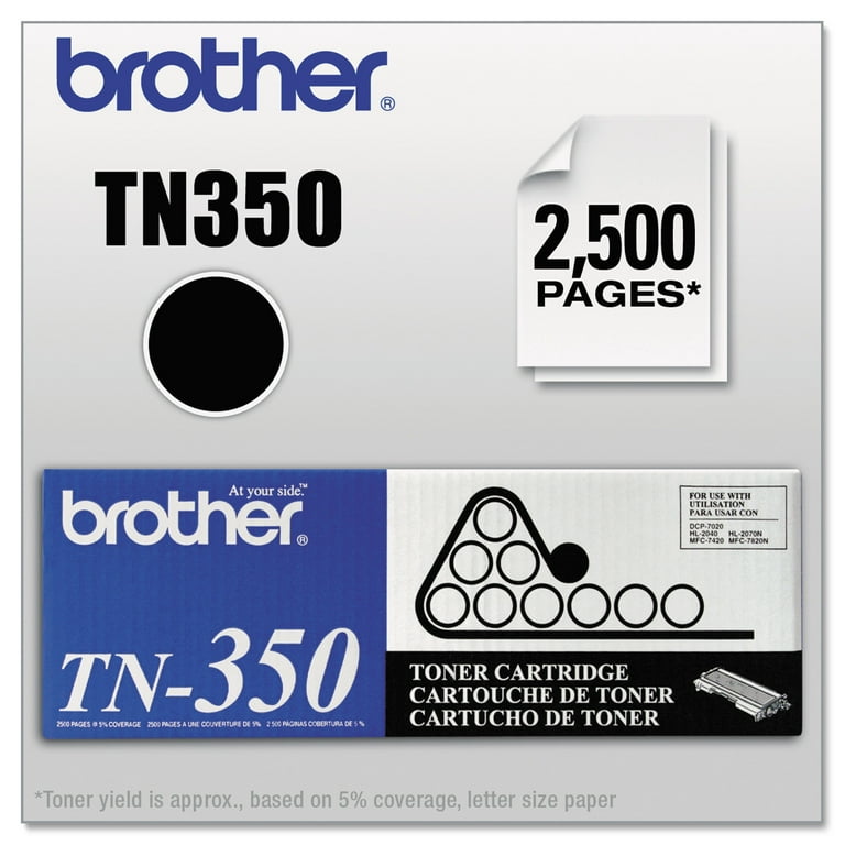 Brother Genuine OEM TN350 Black Toner Cartridge - Walmart.com