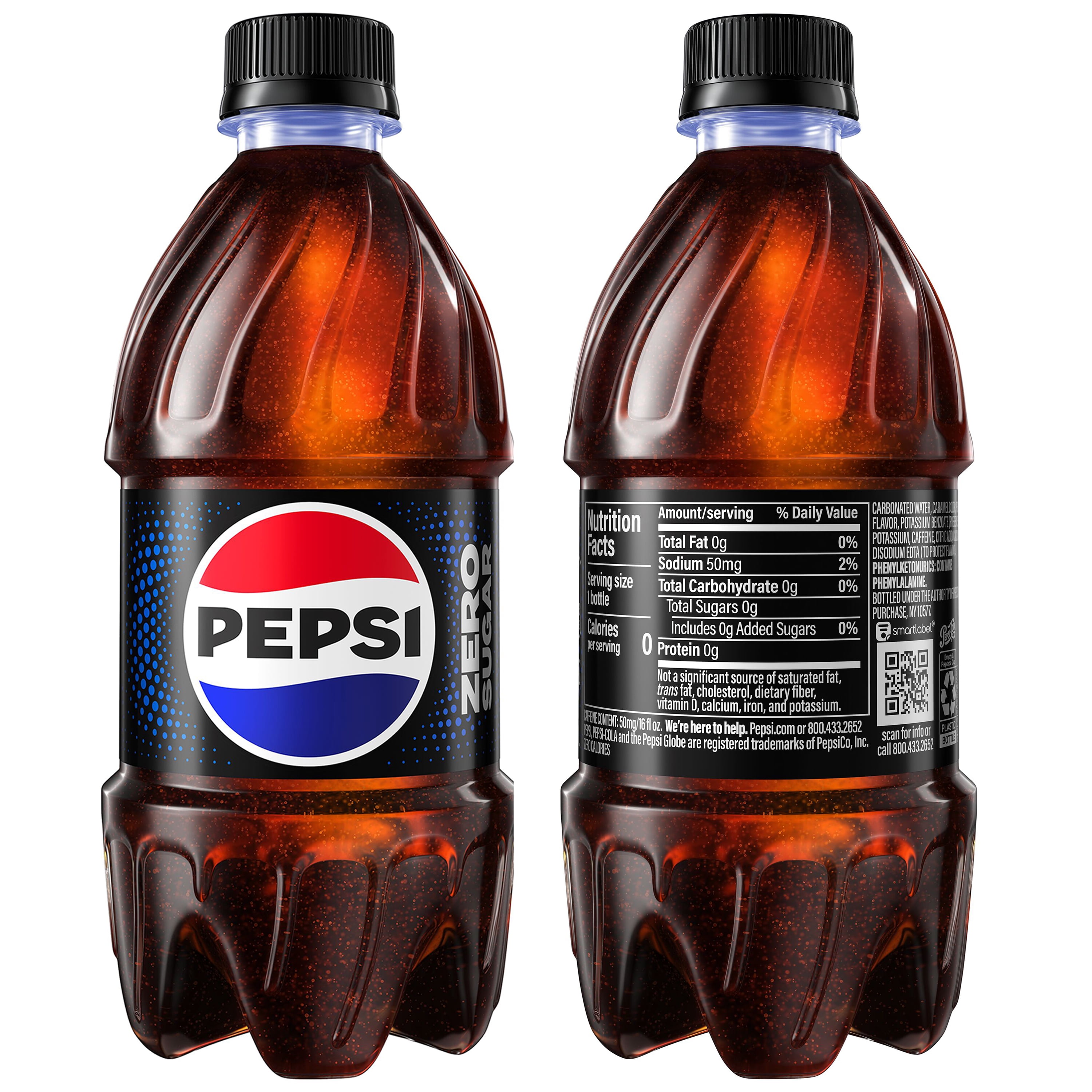 Pepsi Zero Sugar Soda, 16 fl oz., 6 Count