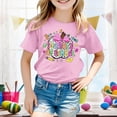 thumbnail image 2 of XEGLSBU T-Shirts for Girls 10-12 Baggy Boy and Girl Fashion Casual Print Round Neck Loose Short Sleeve T Shirt Top Pink Size 10-11 Years, 2 of 4