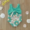 thumbnail image 5 of Swimsuit for Girls Summer Kids Girls Lacing Swimwear, Toddler Floral Prints Beach Swimsuit Bikini Swimsuits for Teens Blue 12 Months-18 Months, 5 of 7