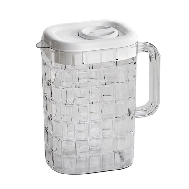 Tazas de Plástico con Tapas Taza de Bebida de Plástico, Botella Transparente, Botella Fría de Hielo de Agua con Tapa Y Mango, Barra de Costillas, sin Taza, sin Taza Botella de Agua Grande de 2000Ml
