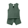 thumbnail image 7 of Toddlers Kids Short Sets Lightweight 2 Piece Summer Outfits 6M-3Y Boys Solid Sleeveless Tank Tops and Shorts Breathable Vacation Beach Set, 7 of 7