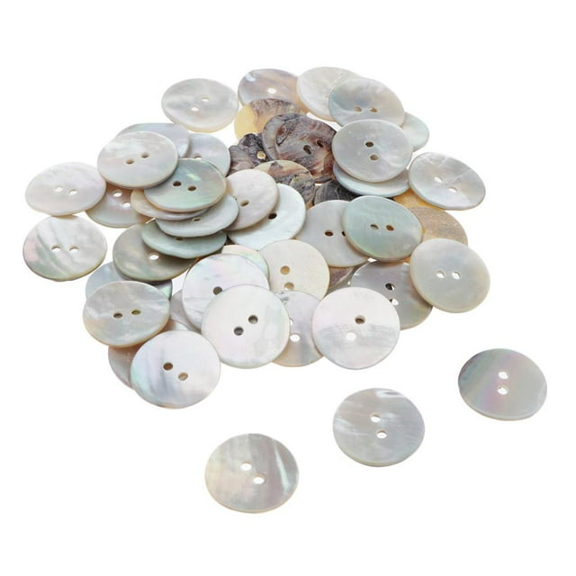 50 Pcs Boutons Ronds 2 Trous Couture Artisanat - Gris, 2cm