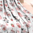 thumbnail image 3 of Pink Cow Strawberry Jar Pattern Blanket,Comfortable Soft Flannel Throw Blanket,All Season,Warm Lightweight Blankets for Sofa Bed Couch Living Room Chair,30"x40", 3 of 4