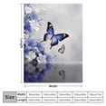 thumbnail image 4 of Pratyus Flowers Butterflies Blue White Print Throw Blanket for Bed Couch Car, Soft Velvet-Like Texture, Anti-Pilling, All Seasons, 3 Sizes 60x80in, 4 of 6