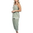 thumbnail image 2 of Doublju Women's Sleeveless Racerback Lace Capri Pajama 2 Pcs Set (Plus Size Available), 2 of 4