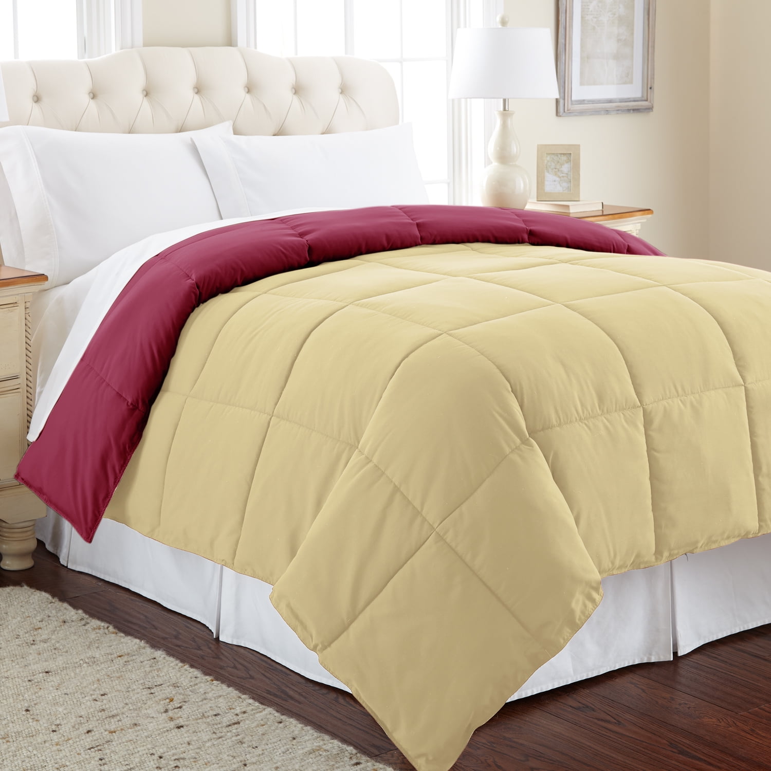 Modern Threads Reversible Red & Khaki Adult Down Alternative Comforter, King