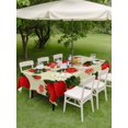 thumbnail image 4 of Outdoor Tablecloths with Umbrella Hole & Zipper, Beige Red Strawberry 54x80 Inch Tablecloth Rectangle, Spring Floral Watercolor Summer Botanical Waterproof Table Cloth, Patio/Pool Table Covers, 4 of 8