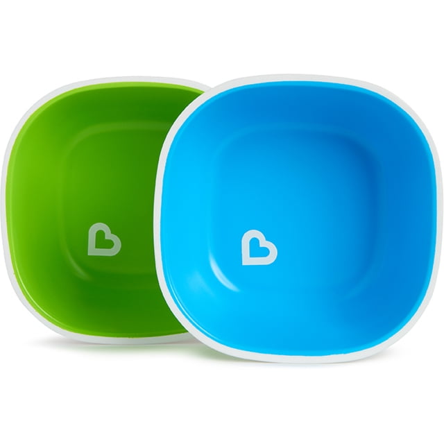 Munchkin Splash Toddler Bowls, Blue/Green, 2 Pack