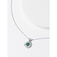 thumbnail image 2 of Rhodium Plated Sterling Silver Created Green Quartz May Birthstone Love Knot Pendant Necklace for Women Gift for Her, 2 of 4
