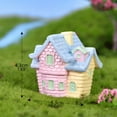 Clearance! Beneky Micro Landscape Ornaments Resin MultiStory House with Blue Roof and Yellow