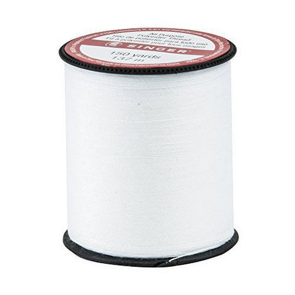 Singer Polyester 150 Yds All Purpose Thread, White (3 pack) (Bundle)