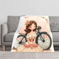 thumbnail image 2 of Cozy Floral Pattern Flannel Blanket - Soft Warm Durable Throw for Sofa Travel Bed and Chair - Perfect for Serene Comfort, 2 of 7