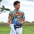 thumbnail image 3 of Balery Floral Truck Welcome Camisa Polo de Hombre con Estampado, de Manga Corta y Tejido Medio, Camisa Tipo Golf Polo-Small, 3 of 6