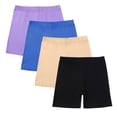 thumbnail image 2 of ersvoioy Big Kids 4 Pack Solid Shorts Elastic Waist Soft Breathable Summer Casual Pants for Girls 5-14 Years, 2 of 9
