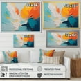 thumbnail image 4 of Designart "Abstract Expression in Blue and Orange II" Abstract Framed Wall Art Decor - Modern Blue Abstract Painting Bedroom Framed Canvas Wall Art, 4 of 6