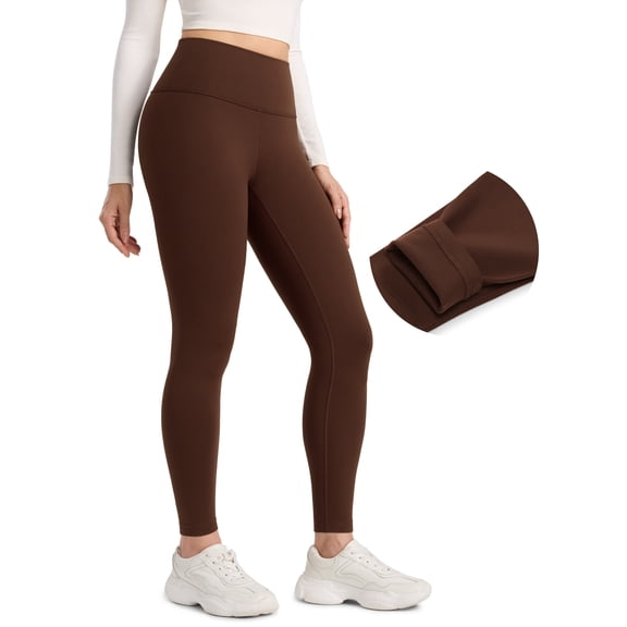 CRZ YOGA Matte Thermal Fleece Lined Leggings 28'' Casual Lounge Workout Womens Yoga Pants