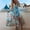 Blue, variant on IDALL Summer Dresses,Maxi Dresses Women's New Summer Casual Bohemian V-neck Waist And Swinging Beach Banquet Dress Boho Dresses,Sundresses for Women,Casual Dresses Blue Dress L
