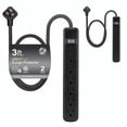 thumbnail image 1 of GE UltraPro 74544 - Protector de sobretensiones de 6 Tomas, Paquete de 2 Unidades, Cable Trenzado de, 1 of 6