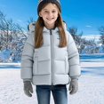 thumbnail image 3 of Teylalorva Girls Outerwear Jackets Reversible Fleece Lined Hooded Puffer Coat Warm Winter Outdoor Coat（1-12） Sky Blue Size 4T, 3 of 8