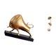 thumbnail image 5 of Estatua abstracta de toro, buey, escultura de hoja de metal, estatua artística de hoja, figura decorativa con base de madera, resina, hierro, adecuada, 5 of 8