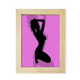 thumbnail image 1 of Plump Slim mujer de rodillas Escritorio de madera Arte Pintura 6x8 pulgadas marco de foto foto, 1 of 4