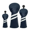 thumbnail image 1 of jinwen 3 Pcs Housse de Golf en Cuir PU Couvre-Chef de Club de Golf avec Interchangeable Bleu Foncé, 1 of 9