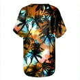 thumbnail image 5 of Pincandy Women Crewneck Print Tees Short Sleeve Hawaiian Shirts Floral Tropic Printed Pleated V Neck Summer Casual T-Shirt Trendy Boho Blouses Tops,Black,5XL, 5 of 5